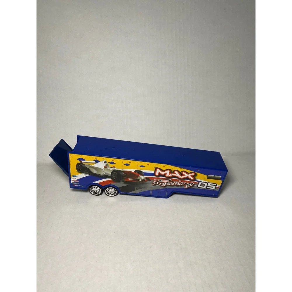 MotorMax Max Racing 05 Toy Hauler Trailer Blue Diecast Car Carrier Accessory